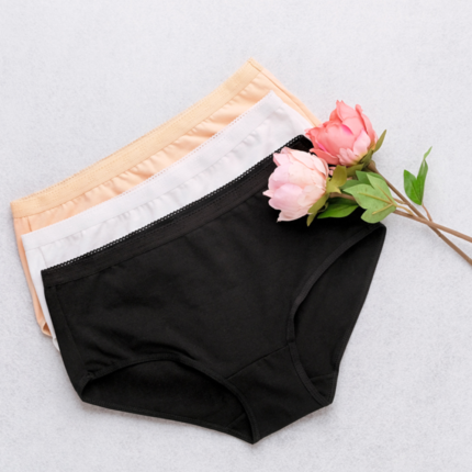 Petal's 079 – Cotton Midrise Brief with Lace