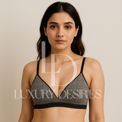 Checkered Bra Green