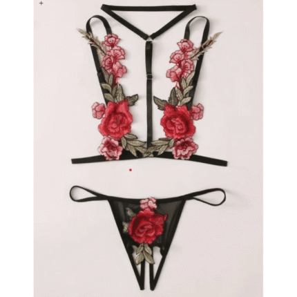 Sexy Flower Lingerie Black Bra Sets – Luxury Desires