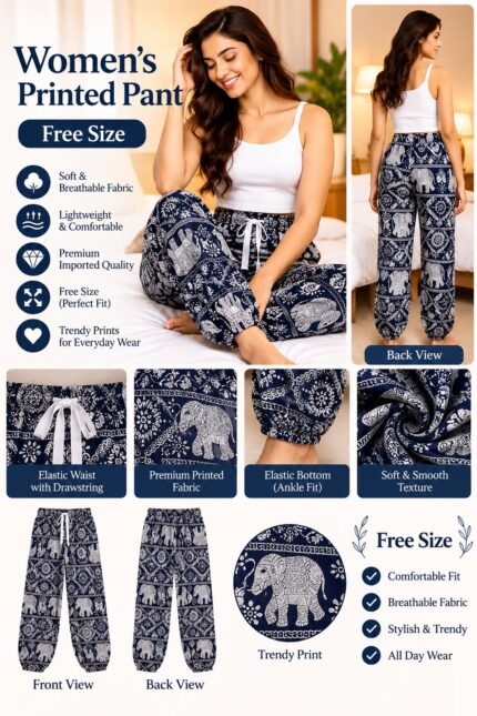 Women's printed palazzo pants design 10