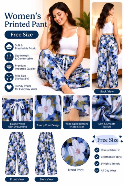 Women's printed palazzo pants design 11
