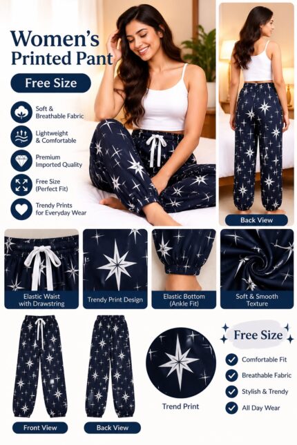 Women's printed palazzo pants design 12