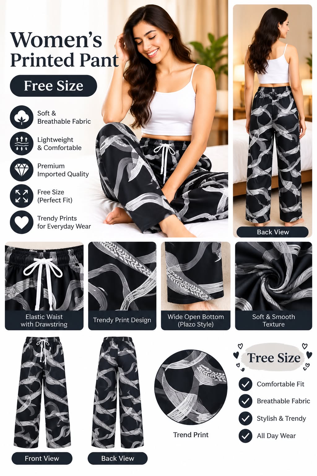 Plazo Pants 13 Women's printed palazzo pants design 13