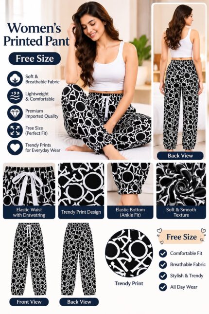 Women's printed palazzo pants design 14