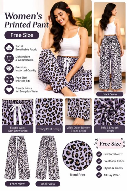Women's printed palazzo pants design 15