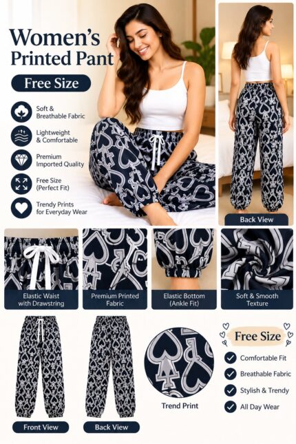 Women's printed palazzo pants design 3