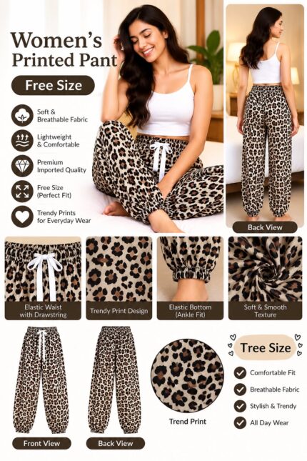 Women's printed palazzo pants design 7